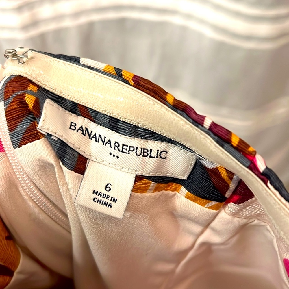 Vintage Banana Republic | Botanical Print Cocktail Mini Dress | Size 6 - Picture 5 of 5